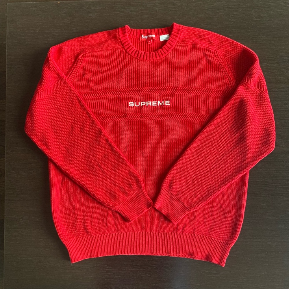 Supreme SS18 Chest Stripe Raglan Sweater